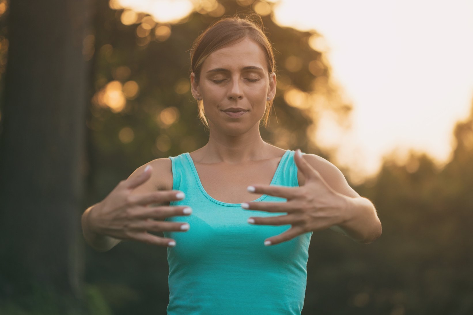 Woman exercise Tai Chi